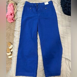 J. Crew Cobalt Blue Slim Wide Leg Pants